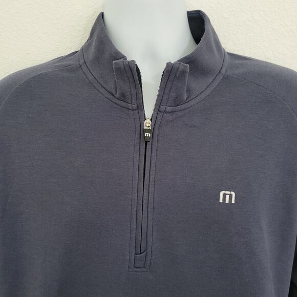 Travis Mathew Men's Blue 1/4 Zip Pullover Active Golf Jacket w/ Pockets Size L - Picture 2 of 7